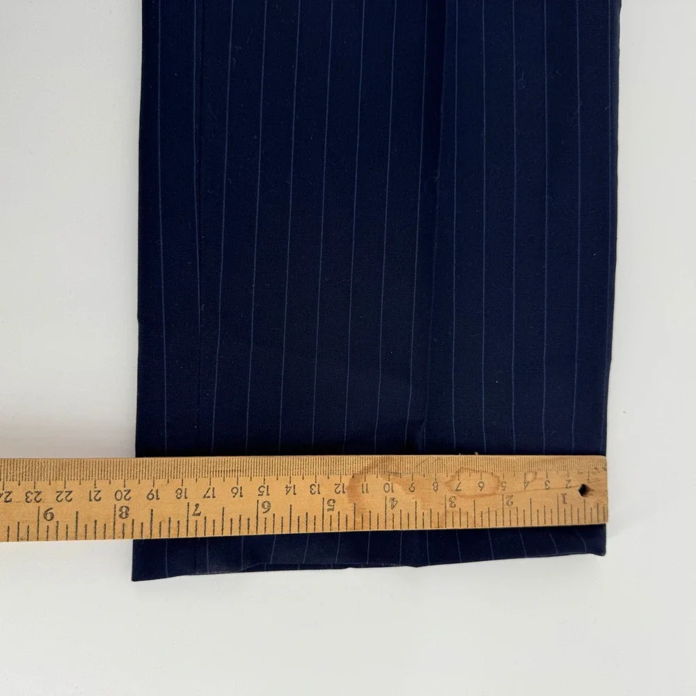 Banana Republic Dress Pant Mens 33x34 Navy Pinstripe‎ Non-Iron Stretch Slim Fit